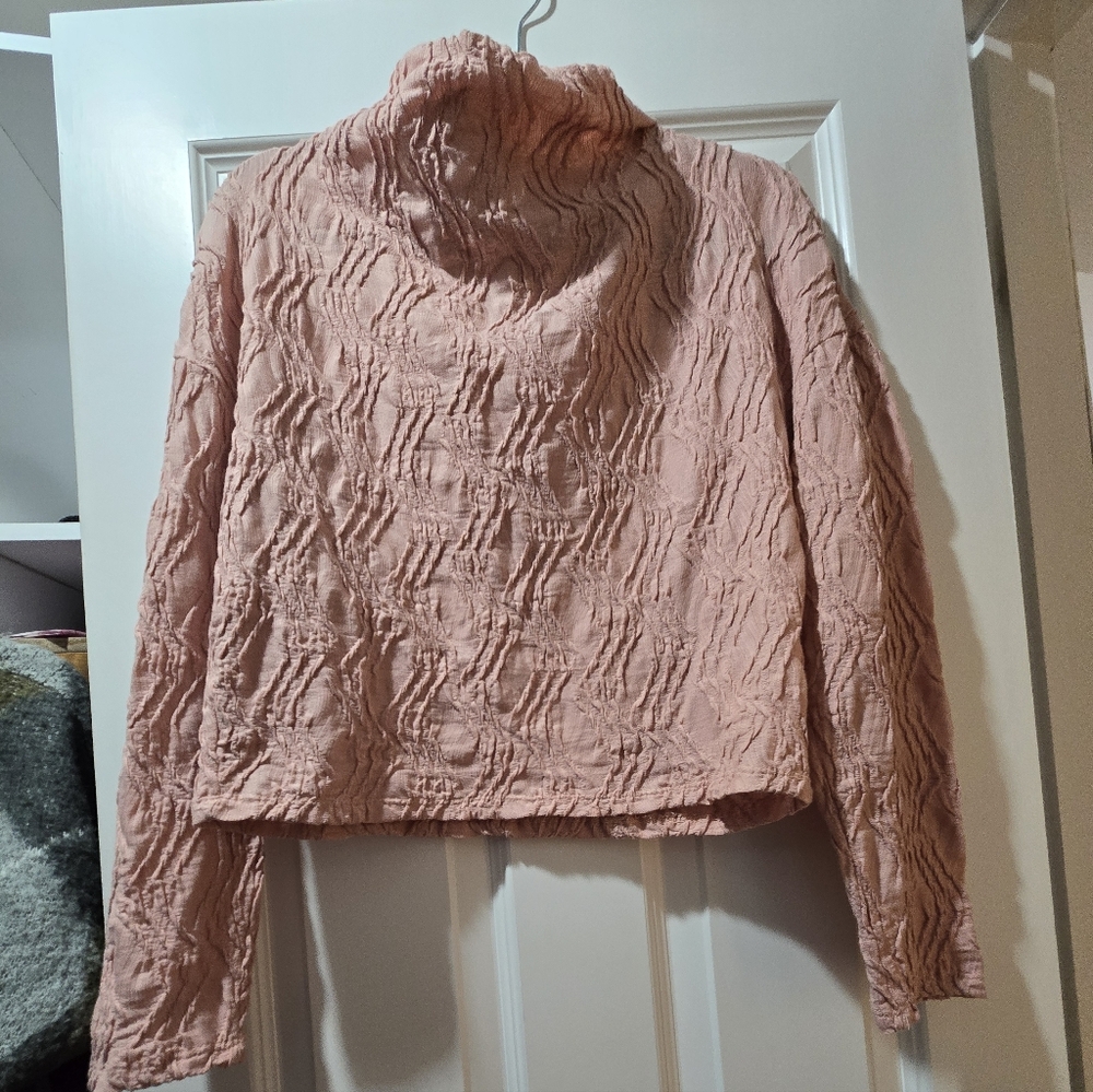 Anthropologie Textured Dusty Rose Blouse
